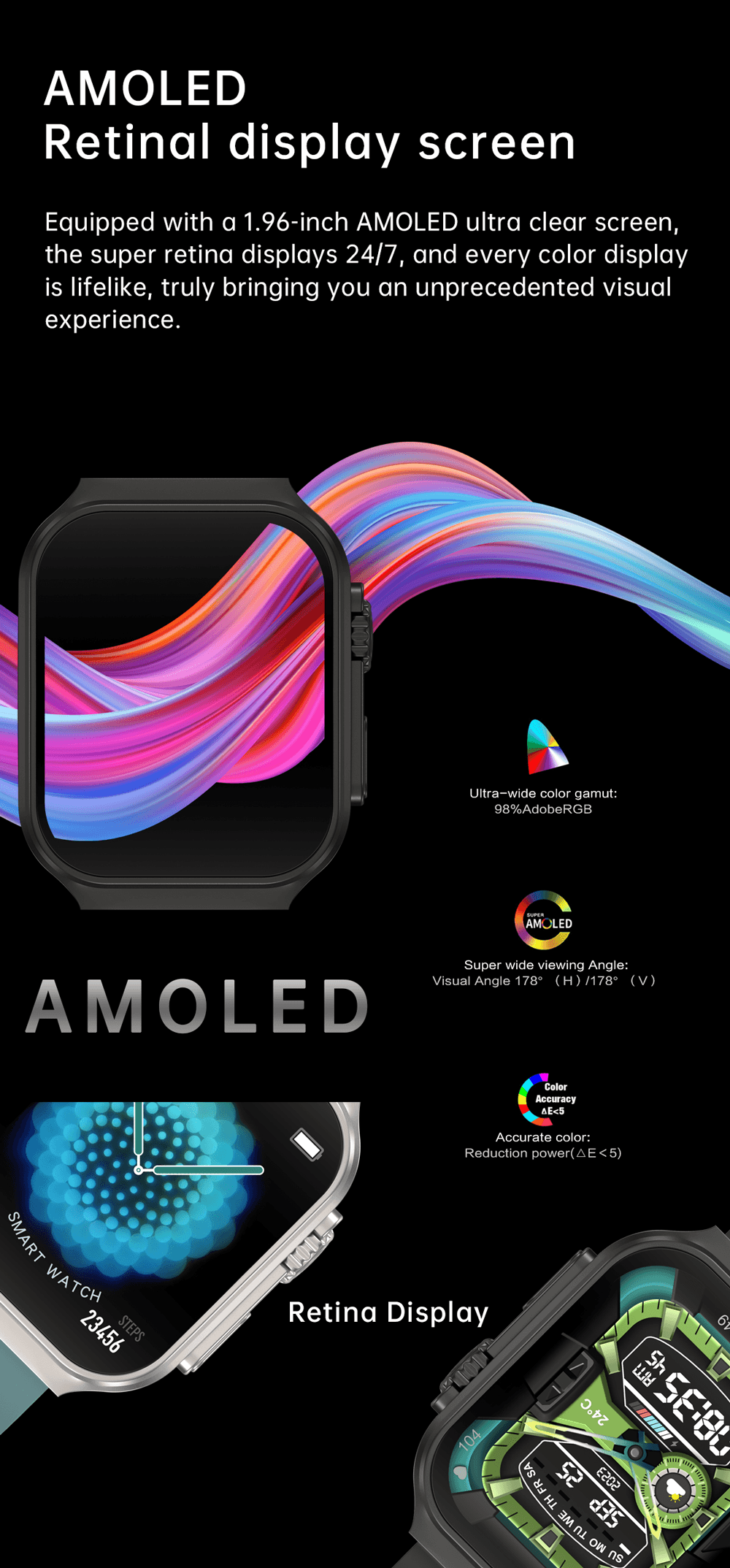 OA88 3D Flexible AMOLED Smartwatch product detail 5