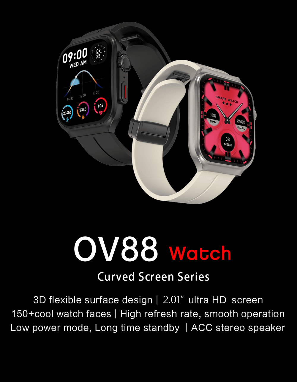 OV88 Curved Screen Smartwatch product detail 1