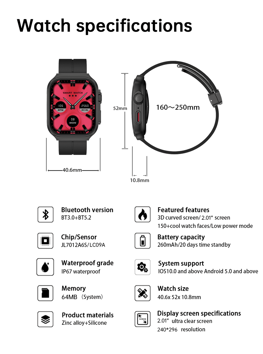 OV88 Curved Screen Smartwatch product detail 19